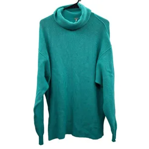 Free People Oasis Blue Softly Structured Knit Tunic Turtleneck Sweater‎ Size XS thumbnail 2