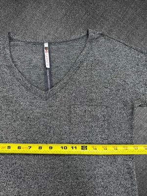 Poof Charcoal Heather V Neck Pocket T Shirt Size Medium thumbnail 6