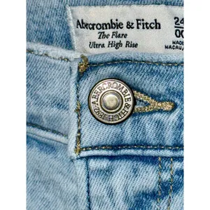 Abercrombie & Fitch Curve Love Flare Ultra High Rise Blue Denim Jeans Size 24 00 thumbnail 5