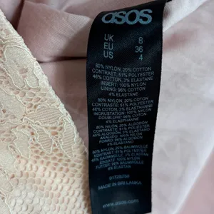 ASOS Dress Peach Pink Floral Lace V-Neck Open Back Formal Wedding Guest Hoco 4 thumbnail 7