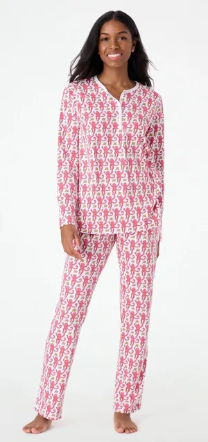Roller Rabbit Pink Monkey Pajama Set thumbnail 1