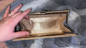 Glitter Gold Sparkly Clutch Purse thumbnail 3