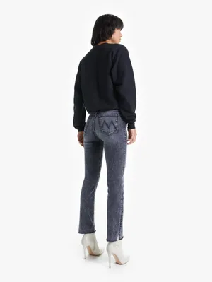 Mother High Waisted Rascal Snippet Ankle Jeans Washed Black thumbnail 2