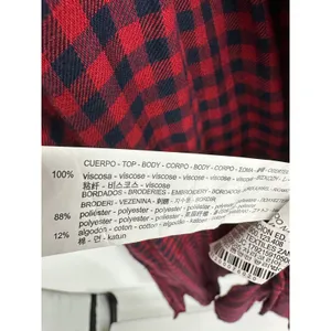 Zara Cardigan Women SMALL Red Navy Blue Plaid Button Front Maxi Dress Duster‎ thumbnail 10