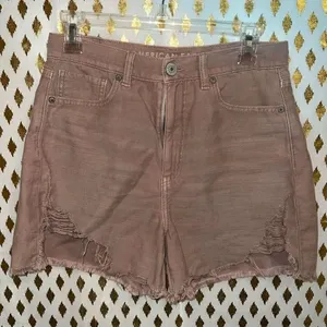 AE American Eagle High highest Rise Mom Short Shorts Distressed Old Rose size 6 thumbnail 1