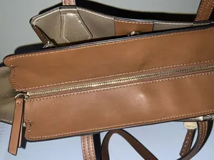 Nine West Cognac 3 compartment Tote with Charm Accent NWOT thumbnail 4