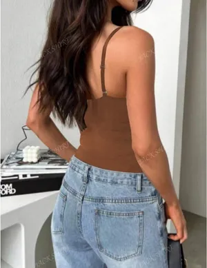 Shein Brown Tank Top bodysuit thumbnail 2