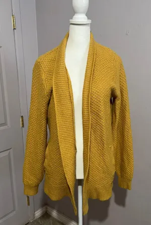 Abercrombie Womens Yellow Wool Blend Oversized Open Cardigan Size S thumbnail 1