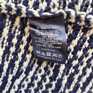 Anthropologie Fiets Voor2 Wool Blend Hooded Tassel Cardigan Sweater in Navy Beige Medium thumbnail 14