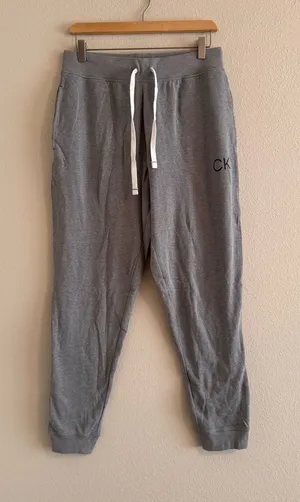 Calvin Klein Grey Slim Jogger Sweatpants with CK Logo thumbnail 1