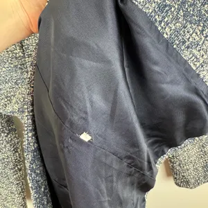 Zara Basic Collection Textured Knit Tweed Blazer Jacket‎ Medium Blue Office Chic thumbnail 7