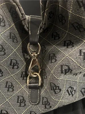 Dooney & Bourke Black and Gray Monogram Hobo with Gold Hardware thumbnail 13