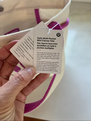 lululemon athletica Cream Tote with Pink Trim thumbnail 4