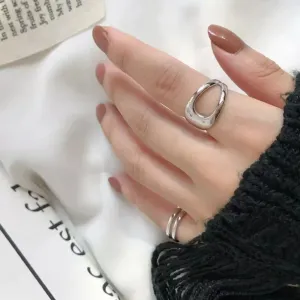 Boutique NEW Polished 18k‎ White Gold Geometric Ring thumbnail 3