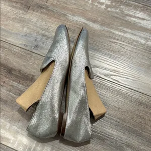 J Crew Metallic Silver Loafers size 7 thumbnail 7