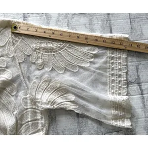 Rebellion Again Ivory Lace Bohemian Floral Mandala Embroidery Kimono Duster S thumbnail 7