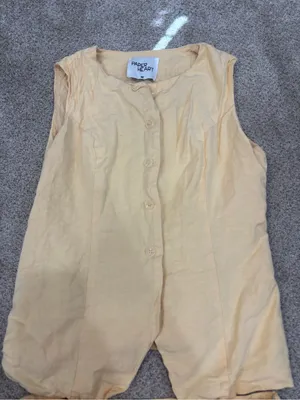 Paper Heart Linen Blend Vest and Skort Set Light Yellow Medium Linen Set thumbnail 16