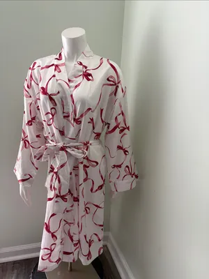 Monique Lhuillier Pottery Barn Aubree Bow Robe size XS/S thumbnail 2