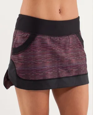 Lululemon Run For All Skirt sz 2 Space Dye Black thumbnail 1