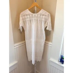 Ulla Johnson Viola White Cotton Lace Embroidered Crew Neck Mini Dress Size S 4 thumbnail 4