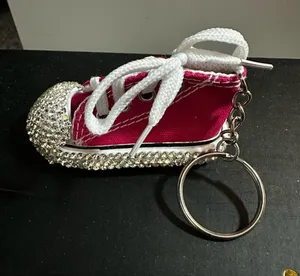Rhinestone Pink Sneaker Keychain thumbnail 1