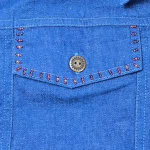 Alfred Dunner Womens Blue Denim Vest‎ Floral Embroidered Beaded Size 14 Indigo thumbnail 6