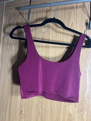 AKIRA Burgundy Scoop Neck Crop Tank thumbnail 2