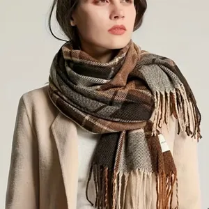 Brown Plaid Scarf thumbnail 1