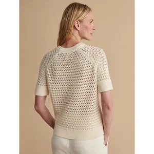 Varley Alva Knit Short Sleeve Sweater in Egret Size Medium thumbnail 2