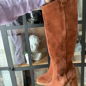 Dolce Vita knee high suede boots brandy leather heel sarie western riding thumbnail 8