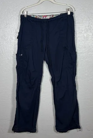 Koi Women L Regular Navy Blue Lindsey Scrub Pants Cargo Pockets Nursing Dental thumbnail 1