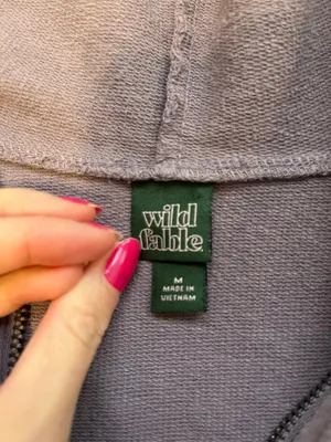 Cropped zip up sweatshirt purple thumbnail 3