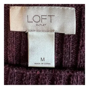 Loft Sweater Womens Size M Burgundy Fair Isle Long Sleeve Pullover Snowflake thumbnail 3