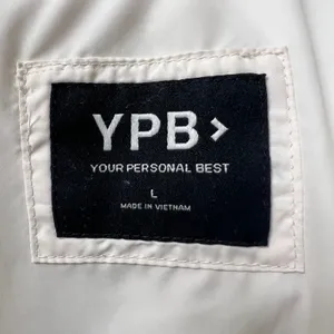 YPB Cream Puffer Jacket Women's Large Winter Quilted Coat Warm Zip Snap‎ Neutral thumbnail 4