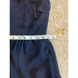 BCBGeneration Navy Blue Ruffle Mini Dress Size 2 Zip Halter‎ Sleeveless thumbnail 7