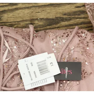 Blondie Nites Juniors Glitter Sequined Corset-Bodice Gown Dress Rose Pink 13 thumbnail 4