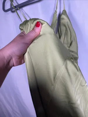 Forever 21 Womens Green Open Back Satin Maxi Dress New Medium thumbnail 7
