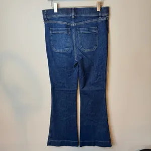 Spanx Size Large Flare Jeans With Patch Pockets in Authentic Blue thumbnail 6