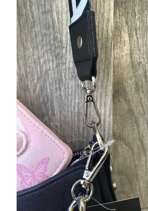 Madden Girl Charm Crossbody Bag with Bonus Pink Butterfly Wallet thumbnail 5