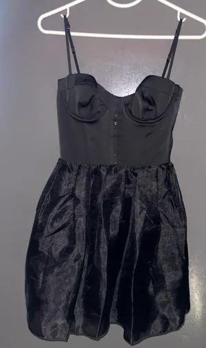 Oh Polly FLORIANE Tulle Skirt Corset Mini Dress in Black thumbnail 2