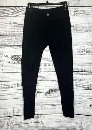 Athleta Black Mesh Detail Leggings High Rise Small thumbnail 2
