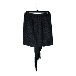 House Of CB Skirt Women Small‎ Black Tweed Draped Fringe Mini Sexy Preppy thumbnail 3