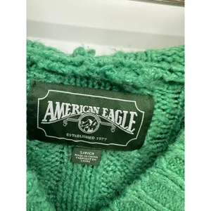 American Eagle Sweater Women Small Kelly Green Fisherman‎ Hoodie Boxy Oversized thumbnail 6