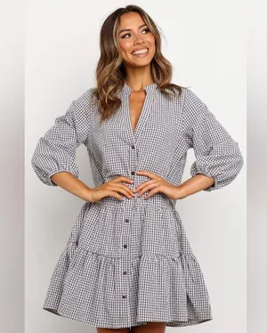 Petal & Pup loose Fit Gingham Checkered Dress Women’s M/L thumbnail 3