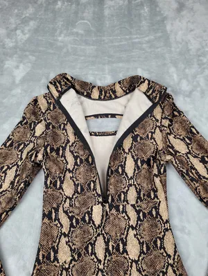 A.L.C. x Bandier Bodysuit Womens Size S Small Python Snakeskin Cutout Mock Neck thumbnail 11