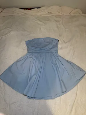 BABY PINK Declan Corset Babydoll Strapless Mini Dress Lt Blue L thumbnail 4