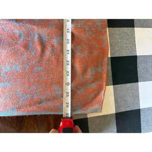 Orange and Turquoise Paisley Patterned Scarf with Fringe thumbnail 5