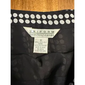 Uniform John Paul Richard Polka Dot Crepe Skirt 100% Silk Womens Size 10 thumbnail 5