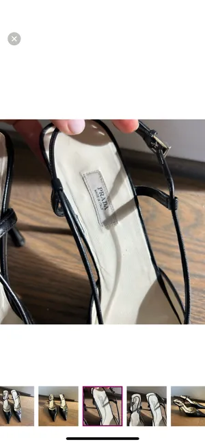 Authentic Vintage Prada Strappy Kitten Heels thumbnail 4