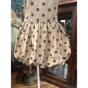 Klesis Vault 206 Taupe Polka Dot Halter Bubble Hem Mini Dress - Size M thumbnail 4